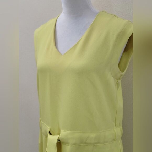 Just Taylor Tie Waist Sleeveless Dress V Neck Yellow Knee-length Casual Size 8 - Picture 3 of 9